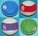 Billiards Pool Balls Set of 4  6" Snack Soup Bowls