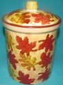 Rare Pier 1 Fall Autumn Leaves Canister Cookie Jar