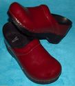 Girl's Burgundy Dansko Clogs Size 32 / US 1.5-2 Re