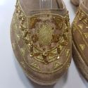 Bare Traps Size 7.5 Beaded Espadrilles Tan Satin A