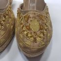 Bare Traps Size 7.5 Beaded Espadrilles Tan Satin A