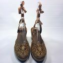 Bare Traps Size 7.5 Beaded Espadrilles Tan Satin A