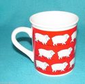 Vintage Enesco Black Sheep Love Red Coffee Mug Tea