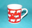 Vintage Enesco Black Sheep Love Red Coffee Mug Tea