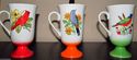 Vintage Mid Century Bird Pedestal Coffee Cups Set 