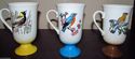 Vintage Mid Century Bird Pedestal Coffee Cups Set 