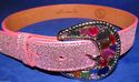 Cowgirl Pink Glitter Jeweled Belt Buckle Sparkle G