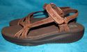 Skechers Brown Leather Shape-Ups Size 11 Sandals D