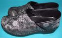 Women's Sanita Clogs Silver and Black Metallic Clo