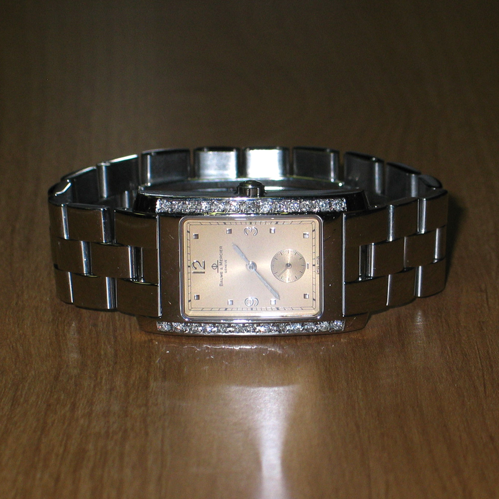 BAUME & MERCIER GENEVE MV045063 Stainless Steel Men's Diamond Watch Pre ...