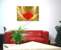 Love Heart office red yellow modern Painting METAL