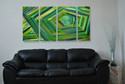 43" new green wave abstract yellow metal classy sc