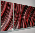 57" Abstract Wine Bordeaux red metal art Painting 