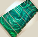 Green Ocean wave METAL office Wall Art Decor Moder