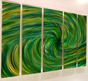 Metal Modern Abstract Wall Green Yelow Black  Art 