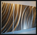 Modern Abstract silver Metal Wall Art Painting Scu