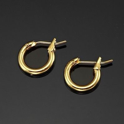 chixfashionz : 18 Carat Gold Ladies Babies Hoop Earrings - BRAND NEW!