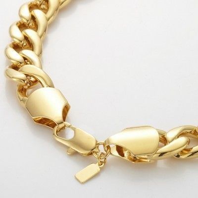 chixfashionz 18  Carat  Gold  Men s Curb Bracelet  Lobster 