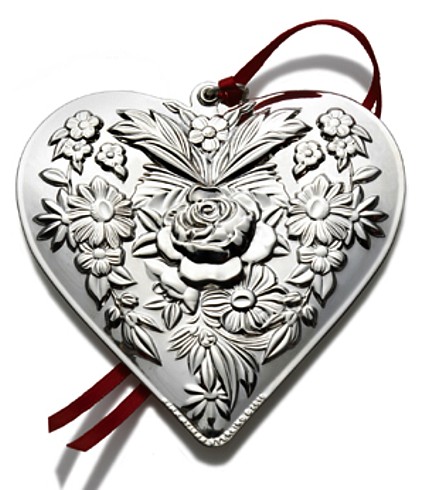 Repousse Heart Sterling Christmas Ornament 2010 Ki