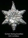 Sterling Ornament 1970 Gorham Snowflake 1st Editio