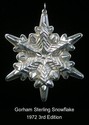 Gorham Snowflake 1972 Sterling Christmas Ornament 