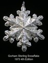 Gorham Snowflake 1973 Sterling Christmas Ornament 