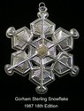 Gorham Snowflake 1987 Sterling Ornament 18th Editi