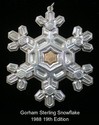 Gorham Snowflake 1988 Sterling Silver Christmas Or