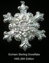 Gorham Snowflake 1995 Sterling Ornament 26th Editi