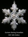 Gorham Snowflake 1997 Sterling Ornament 28th Editi