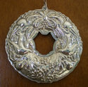 Wreath Doves & Holly 1999 Wallace Sterling Christm