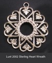 Heart Wreath Sterling Silver Christmas Ornament 20