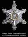 Snowflake Sterling Christmas Ornament 2011 Wallace