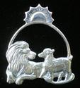 March Lion and Lamb Sterling Ornament #2537 Hand a