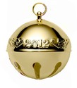 Gold Plated Sleigh Bell 2012 Wallace Christmas Orn