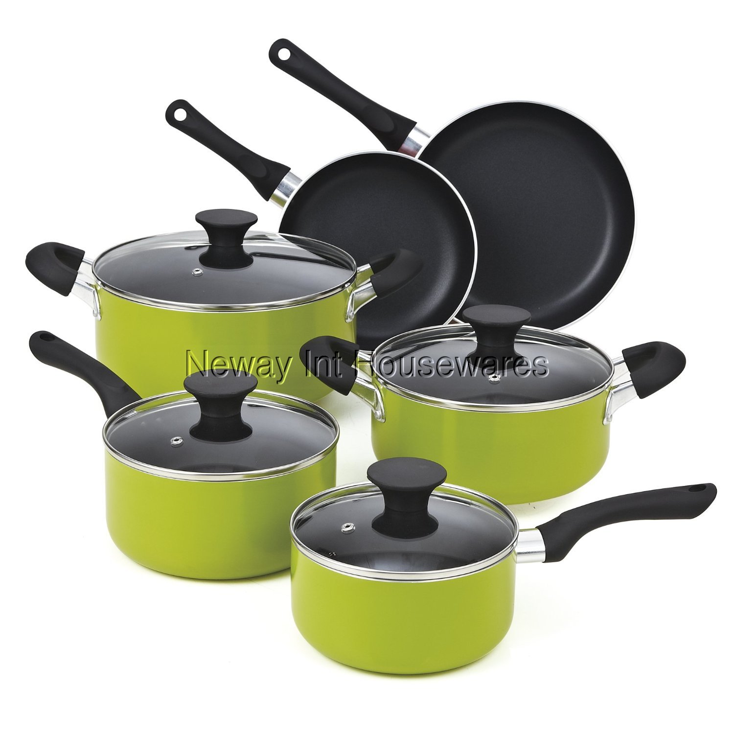  Cook N Home Pots and Pans Set Nonstick, 10 Piece Ceramic  Kitchen Cookware Sets, Nonstick Cooking Set with Saucepans, Frying Pans,  Dutch Oven Pot with Lids, Green: Home & Kitchen