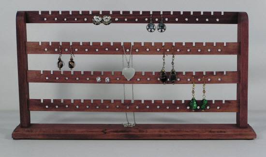 Merlot Stained Wood Earring 148 Pc Jewelry Rack Display Merlot Stained Wood Earring 148 Pc Jewelry Rack Display