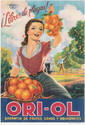 POSTCARD ORI-OL SULFATE GIRL HOLDING ORANG  AD. NM