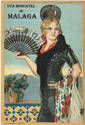 POSTCARD MOSCATEL WINE GIRL HOLDING ABANICO  AD. N