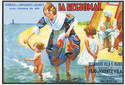 POSTCARD AM3306 CHILDREN BEACH LIQUOR AD SPAIN NMH