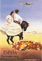 POSTCARD SEVILLANA HORSE / IBERIA AIRLINES AD SPAI