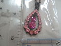 RHINESTONE PENDANT/CHARM NECKLACE W PLASTIC BEADS