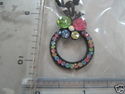 RHINESTONE PENDANT/CHARM NECKLACE W PLASTIC BEADS