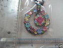 RHINESTONE PENDANT/CHARM NECKLACE W PLASTIC BEADS