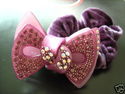 Rhinestone Pony Tail Hair Band Scrunchy 2" Acrylic