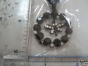 RHINESTONE PENDANT/CHARM NECKLACE W PLASTIC BEADS