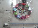 RHINESTONE PENDANT/CHARM NECKLACE W PLASTIC BEADS