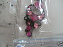 RHINESTONE PENDANT/CHARM NECKLACE W PLASTIC BEADS