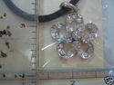 RHINESTONE PENDANT/CHARM NECKLACE W BLACK CORD