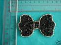 SEQUIN APPLIQUE, GLASS BEAD RHINESTONE PATCH, BOW
